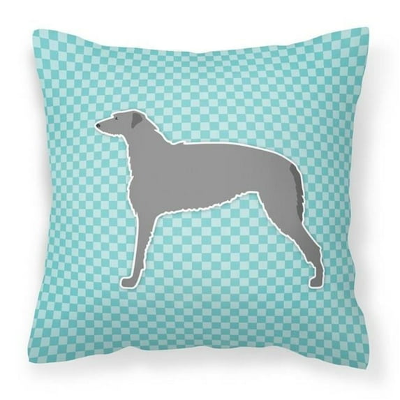 Carolines Treasures BB3696PW1818 Scottish Deerhound Checkerboard Blue Fabric Decorative Pillow