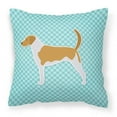 thumbnail image 1 of Carolines Treasures BB3698PW1414 American Foxhound Checkerboard Blue Fabric Decorative Pillow, 1 of 4