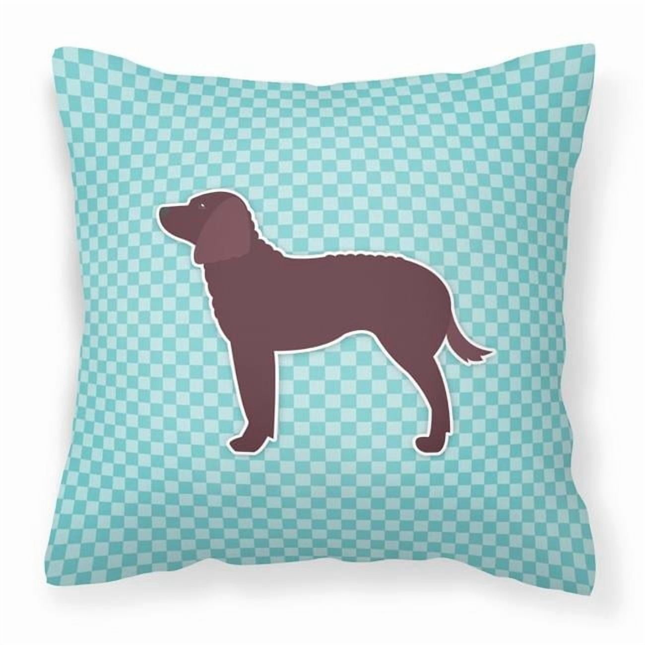 Carolines Treasures BB3701PW1414 American Water Spaniel Checkerboard Blue Fabric Decorative Pillow