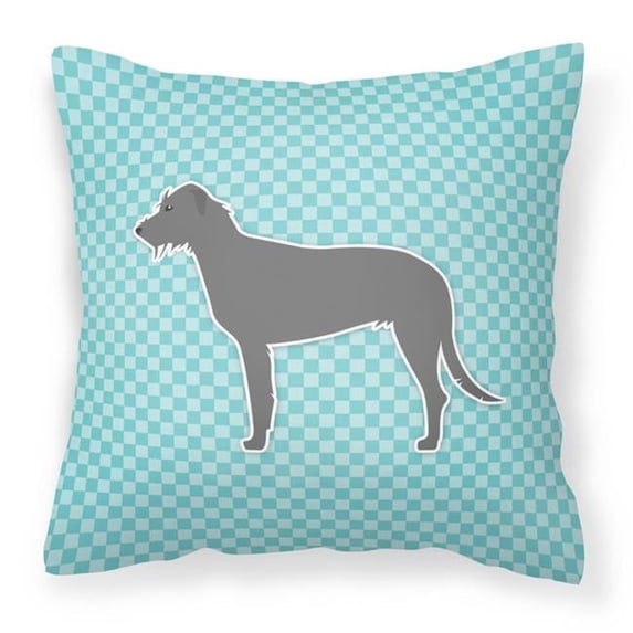 Carolines Treasures BB3703PW1818 Irish Wolfhound Checkerboard Blue Fabric Decorative Pillow