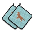 thumbnail image 1 of Carolines Treasures BB3712PTHD English Cocker Spaniel Checkerboard Blue Pair of Pot Holders , 7.5HX7.5W, multicolor, 1 of 3