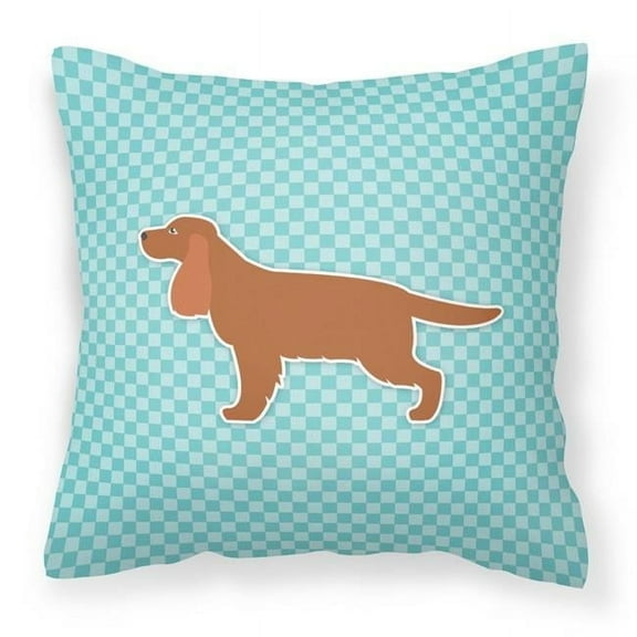 Carolines Treasures BB3712PW1818 English Cocker Spaniel Checkerboard Blue Fabric Decorative Pillow