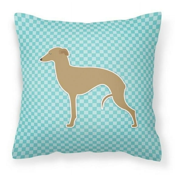 Carolines Treasures BB3714PW1818 Italian Greyhound Checkerboard Blue Fabric Decorative Pillow