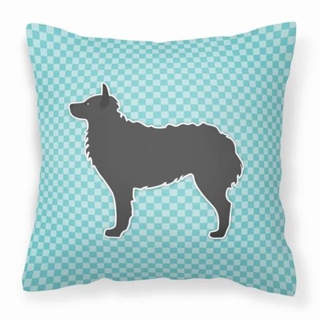 Carolines Treasures BB3721PW1414 Croatian Sheepdog Checkerboard Blue Fabric Decorative Pillow