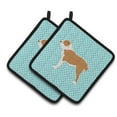 thumbnail image 1 of Carolines Treasures BB3728PTHD Central Asian Shepherd Dog Checkerboard Blue Pair of Pot Holders , 7.5HX7.5W, multicolor, 1 of 3