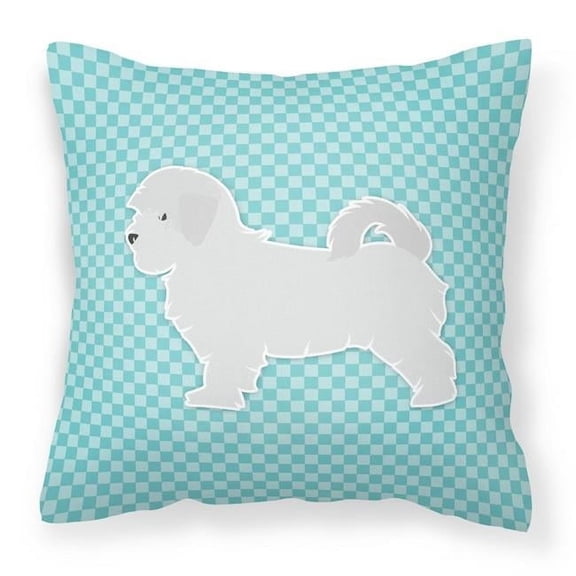 Carolines Treasures BB3736PW1818 Maltese Checkerboard Blue Fabric Decorative Pillow