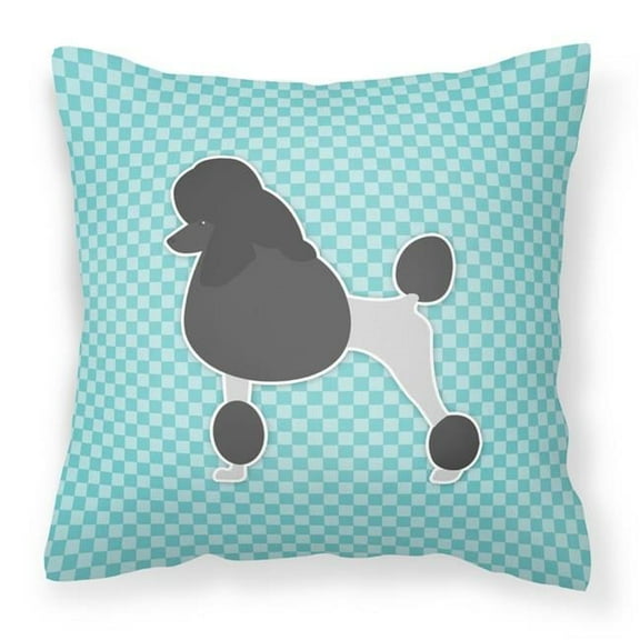 Carolines Treasures BB3739PW1818 Poodle Checkerboard Blue Fabric Decorative Pillow