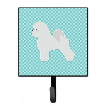Carolines Treasures BB3745SH4 Bichon Frise Checkerboard Blue Leash or Key Holder