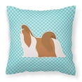 thumbnail image 1 of Carolines Treasures BB3746PW1818 Shih Tzu Checkerboard Blue Fabric Decorative Pillow, 1 of 5