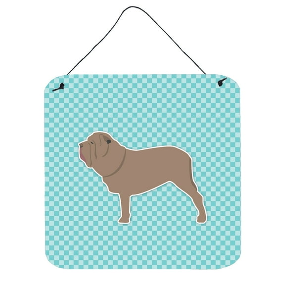Carolines Treasures BB3765DS66 Neapolitan Mastiff Checkerboard Blue Wall or Door Hanging Prints