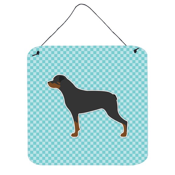 Carolines Treasures BB3766DS66 Rottweiler Checkerboard Blue Wall or Door Hanging Prints