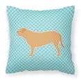thumbnail image 1 of Carolines Treasures BB3770PW1414 Dogue de Bordeaux Checkerboard Blue Fabric Decorative Pillow, 1 of 4