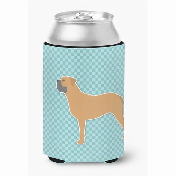 Carolines Treasures BB3771CC Bullmastiff Checkerboard Blue Can or Bottle Hugger