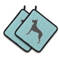 thumbnail image 1 of Carolines Treasures BB3775PTHD Great Dane Checkerboard Blue Pair of Pot Holders , 7.5HX7.5W, multicolor, 1 of 3
