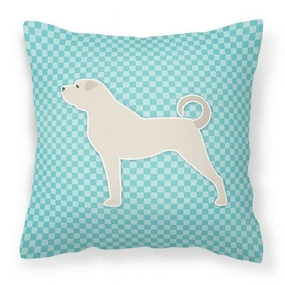 Carolines Treasures BB3777PW1818 Anatolian Shepherd Checkerboard Blue Fabric Decorative Pillow