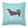 thumbnail image 1 of Carolines Treasures BB3780PW1818 Siberian Husky Checkerboard Blue Fabric Decorative Pillow, 1 of 5