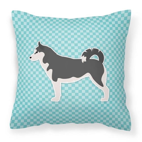 Carolines Treasures BB3780PW1818 Siberian Husky Checkerboard Blue Fabric Decorative Pillow