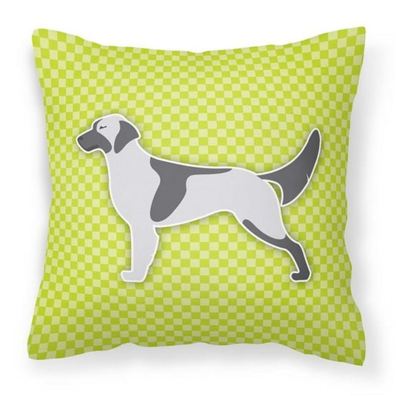 Carolines Treasures BB3781PW1818 English Setter Checkerboard Green Fabric Decorative Pillow