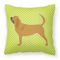 thumbnail image 1 of Carolines Treasures BB3784PW1818 Bloodhound Checkerboard Green Fabric Decorative Pillow, 1 of 5