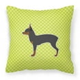 thumbnail image 1 of Carolines Treasures BB3787PW1818 Toy Fox Terrier Checkerboard Green Fabric Decorative Pillow, 1 of 5