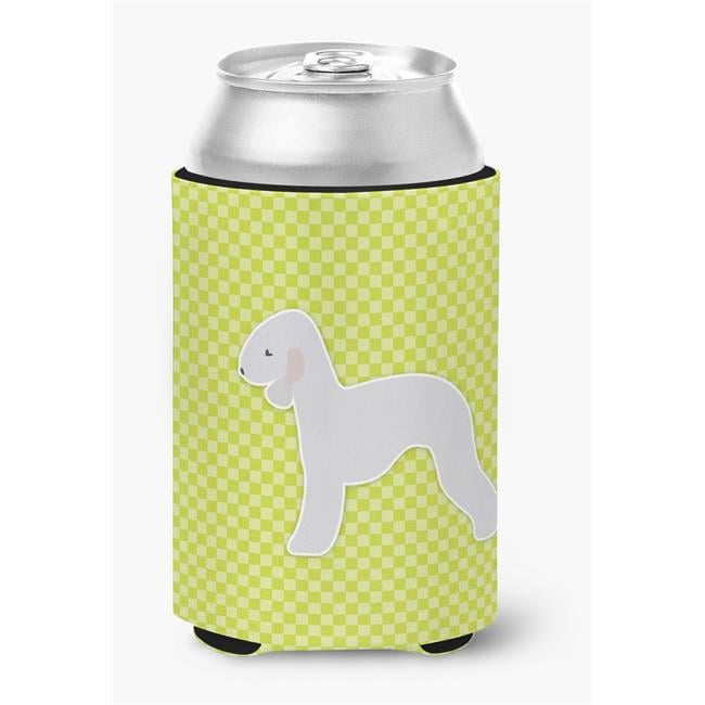 Caroline's Treasures BB3794CC Bedlington Terrier Checkerboard Green Can or Bottle Hugger, Can Hugger, multicolor