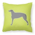 thumbnail image 1 of Carolines Treasures BB3796PW1818 Scottish Deerhound Checkerboard Green Fabric Decorative Pillow, 1 of 5