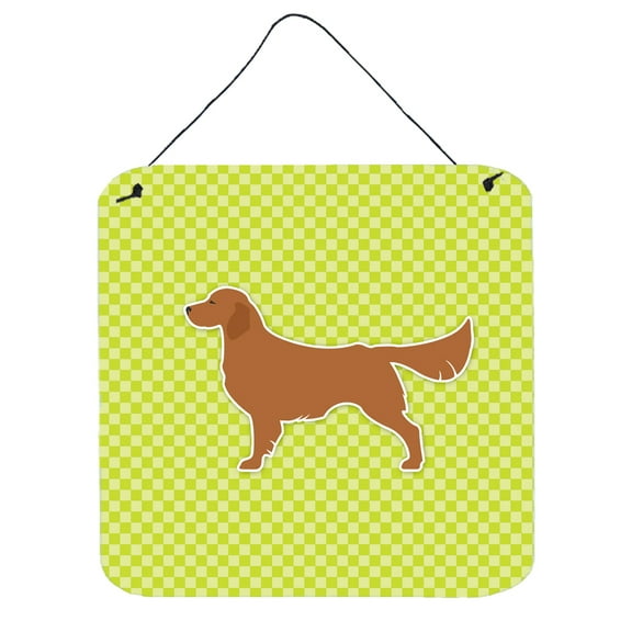 Carolines Treasures BB3804DS66 Golden Retriever Checkerboard Green Wall or Door Hanging Prints