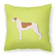 thumbnail image 1 of Carolines Treasures BB3805PW1818 Greyhound Checkerboard Green Fabric Decorative Pillow, 1 of 5
