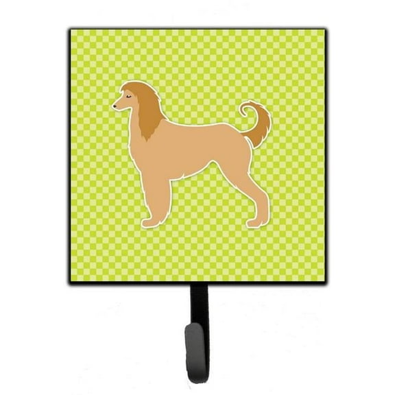 Carolines Treasures BB3806SH4 Afghan Hound Checkerboard Green Leash or Key Holder