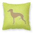 thumbnail image 1 of Carolines Treasures BB3814PW1818 Italian Greyhound Checkerboard Green Fabric Decorative Pillow, 1 of 5