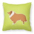 thumbnail image 1 of Carolines Treasures BB3816PW1818 Collie Checkerboard Green Fabric Decorative Pillow, 1 of 5