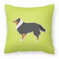 thumbnail image 1 of Carolines Treasures BB3830PW1414 Sheltie & Shetland Sheepdog Checkerboard Green Fabric Decorative Pillow, 1 of 4