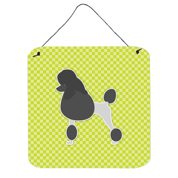 Carolines Treasures BB3839DS66 Poodle Checkerboard Green Wall or Door Hanging Prints