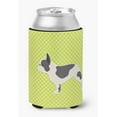 thumbnail image 1 of Carolines Treasures BB3841CC French Bulldog Checkerboard Green Can or Bottle Hugger, 1 of 5