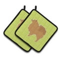 thumbnail image 1 of Carolines Treasures BB3842PTHD Pomeranian Checkerboard Green Pair of Pot Holders , 7.5HX7.5W, multicolor, 1 of 3
