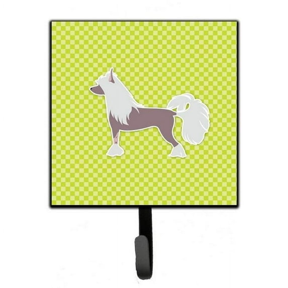 Carolines Treasures BB3843SH4 Chinese Crested Checkerboard Green Leash or Key Holder