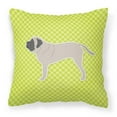thumbnail image 1 of Carolines Treasures BB3856PW1818 English Mastiff Checkerboard Green Fabric Decorative Pillow, 1 of 5