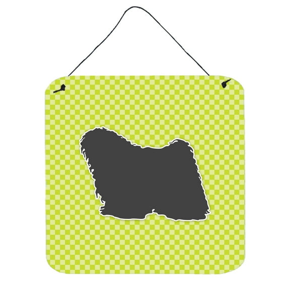 Carolines Treasures BB3863DS66 Puli Checkerboard Green Wall or Door Hanging Prints