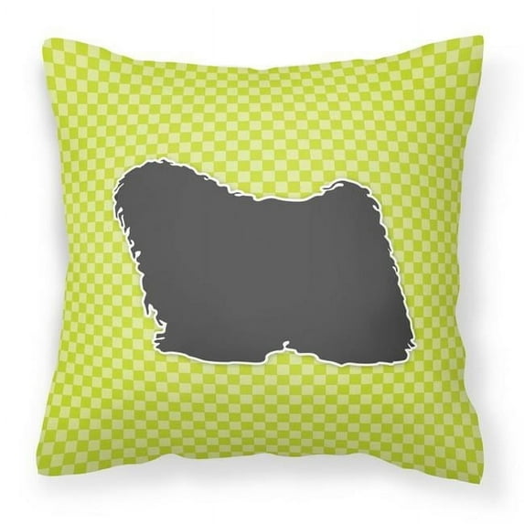 Carolines Treasures BB3863PW1818 Puli Checkerboard Green Fabric Decorative Pillow
