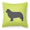 thumbnail image 1 of Carolines Treasures BB3864PW1414 Newfoundland Checkerboard Green Fabric Decorative Pillow, 1 of 2