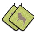 thumbnail image 1 of Neapolitan Mastiff Checkerboard Green Pair of Pot Holders, 1 of 3