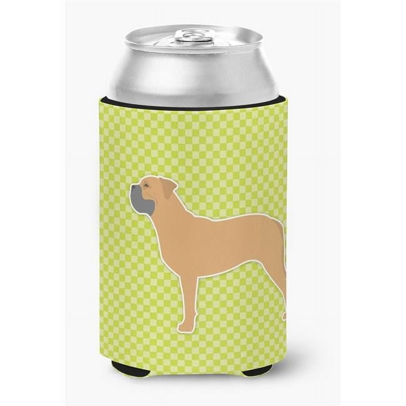 Carolines Treasures BB3871CC Bullmastiff Checkerboard Green Can or Bottle Hugger