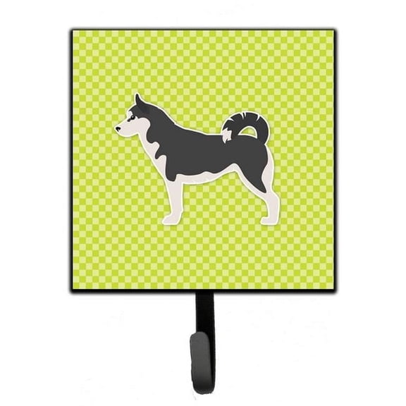 Carolines Treasures BB3880SH4 Siberian Husky Checkerboard Green Leash or Key Holder