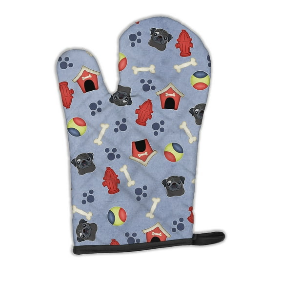 Carolines Treasures BB4042OVMT Dog House Collection Black Pug Oven Mitt Large multicolor