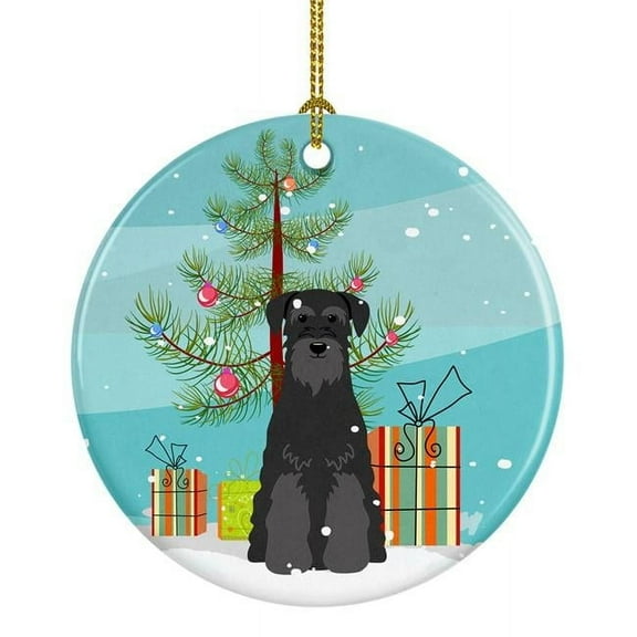 Carolines Treasures BB4157CO1 Merry Christmas Tree Standard Schnauzer Black Ceramic Ornament