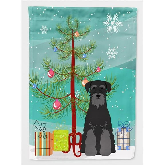 Caroline's Treasures BB4157GF Merry Christmas Tree Standard Schnauzer Black Flag Garden Size , Small, multicolor