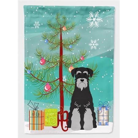 Caroline's Treasures BB4159GF Merry Christmas Tree Standard Schnauzer Black Grey Flag Garden Size , Small, multicolor
