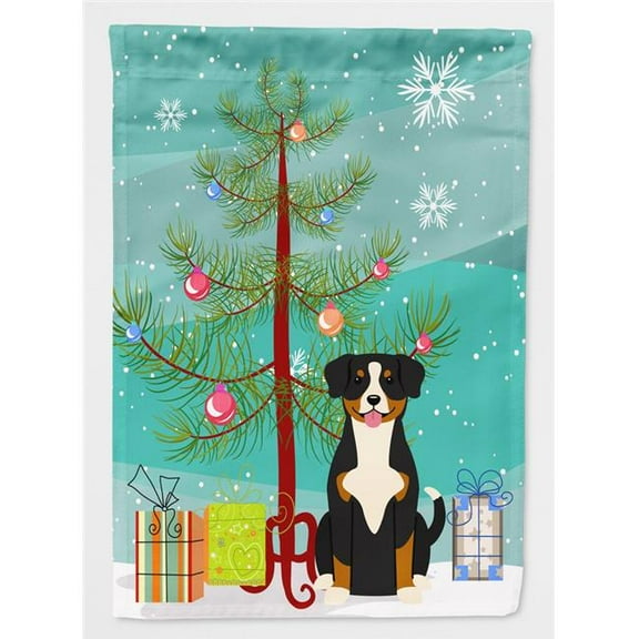 Carolines Treasures BB4163GF Merry Christmas Tree Entlebucher Flag Garden Size