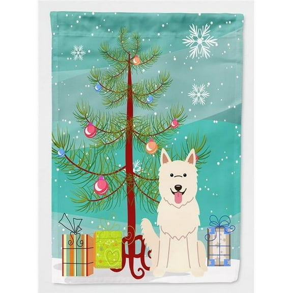 Merry Christmas Tree White German Shepherd Flag Garden Size BB4170GF