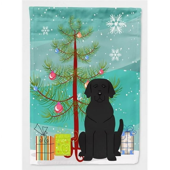 Caroline's Treasures BB4182GF Merry Christmas Tree Black Labrador Flag Garden Size , Small, multicolor
